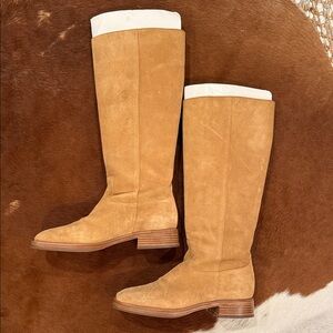Larroude Tan Suede Knee-High Boots- women’s size 9